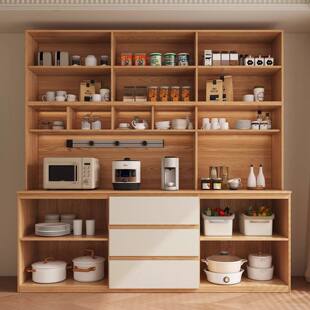 实木餐边柜2026新款家用轻奢一体靠墙式储物柜客厅酒柜定制展示柜