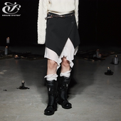 immune system免疫系统 Skirt原创拼接蕾丝撞色自然腰半身裙裙子