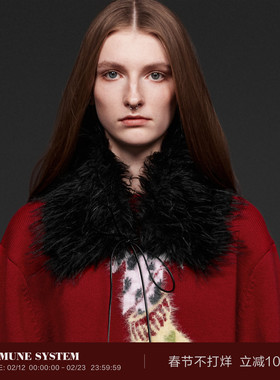 immune system免疫系统 搭配可立领毛领配件披肩领口小装饰