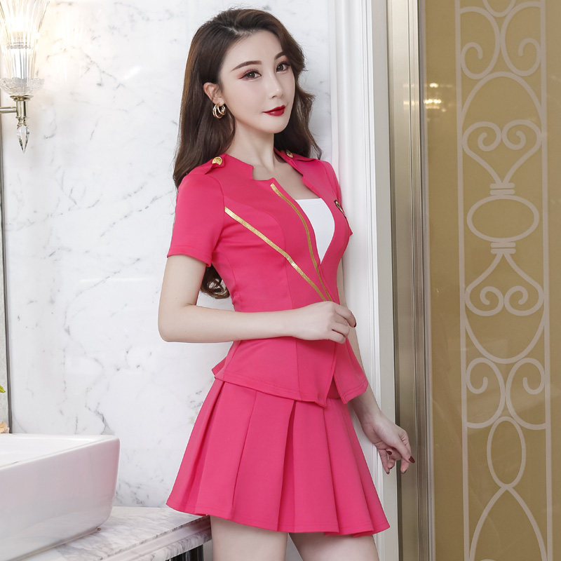 足疗服装女洗浴浴场沐足店按摩足浴技师工作服2019新款女性感套装