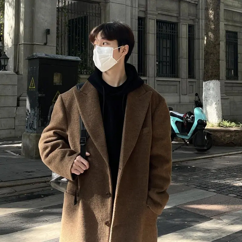 1016-F05-P128冬季毛呢外套高级感呢大衣中长款呢子风衣,男装风衣,星座1016