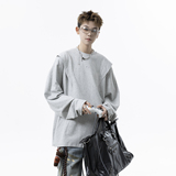 1016-CT005-P45美式复古剪裁长袖T恤小众设计感结构打底衫，男装T恤，星座1016