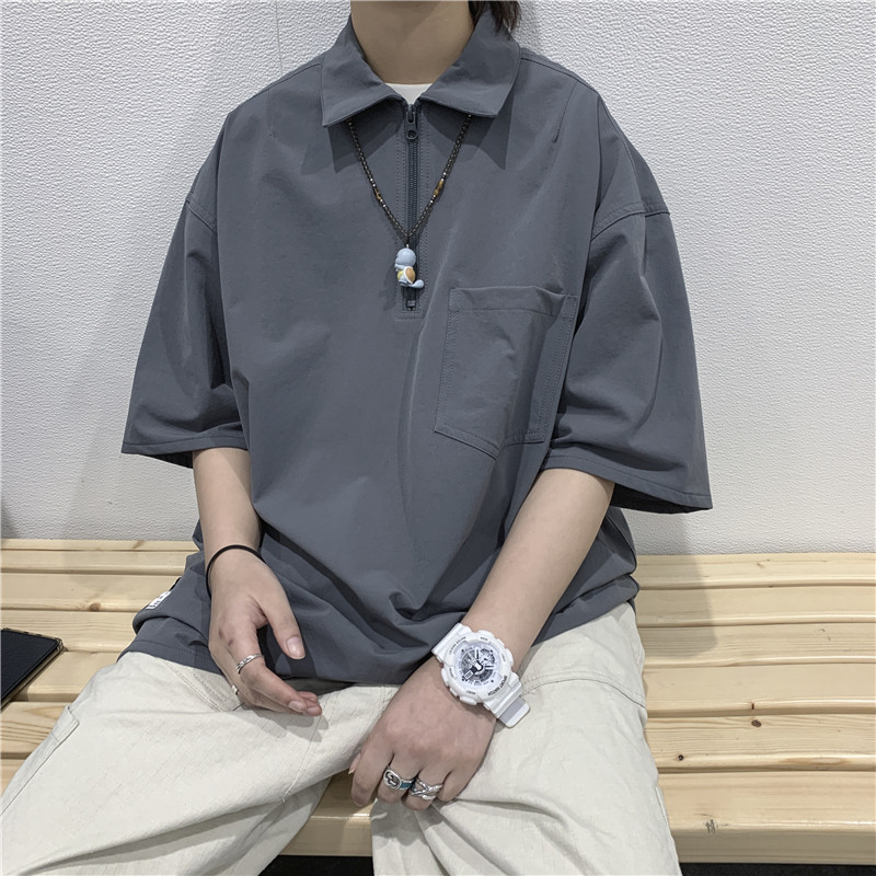 1016-T2412*夏季翻领短袖t绣标半袖宽松百搭polo衫-P40限价58,男装T恤,星座1016