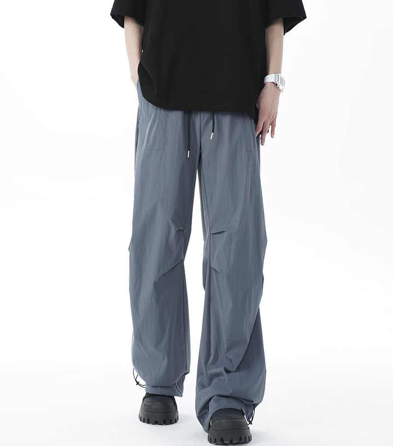 1016-K320-P48美式阔腿伞兵工装裤男夏季薄款休闲冲锋纸袋裤,男装工装外套,星座1016