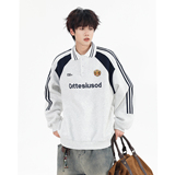 1016-WY123-P78美式潮牌字母印花套头立领卫衣宽松情侣运动外套，女装短外套，星座1016