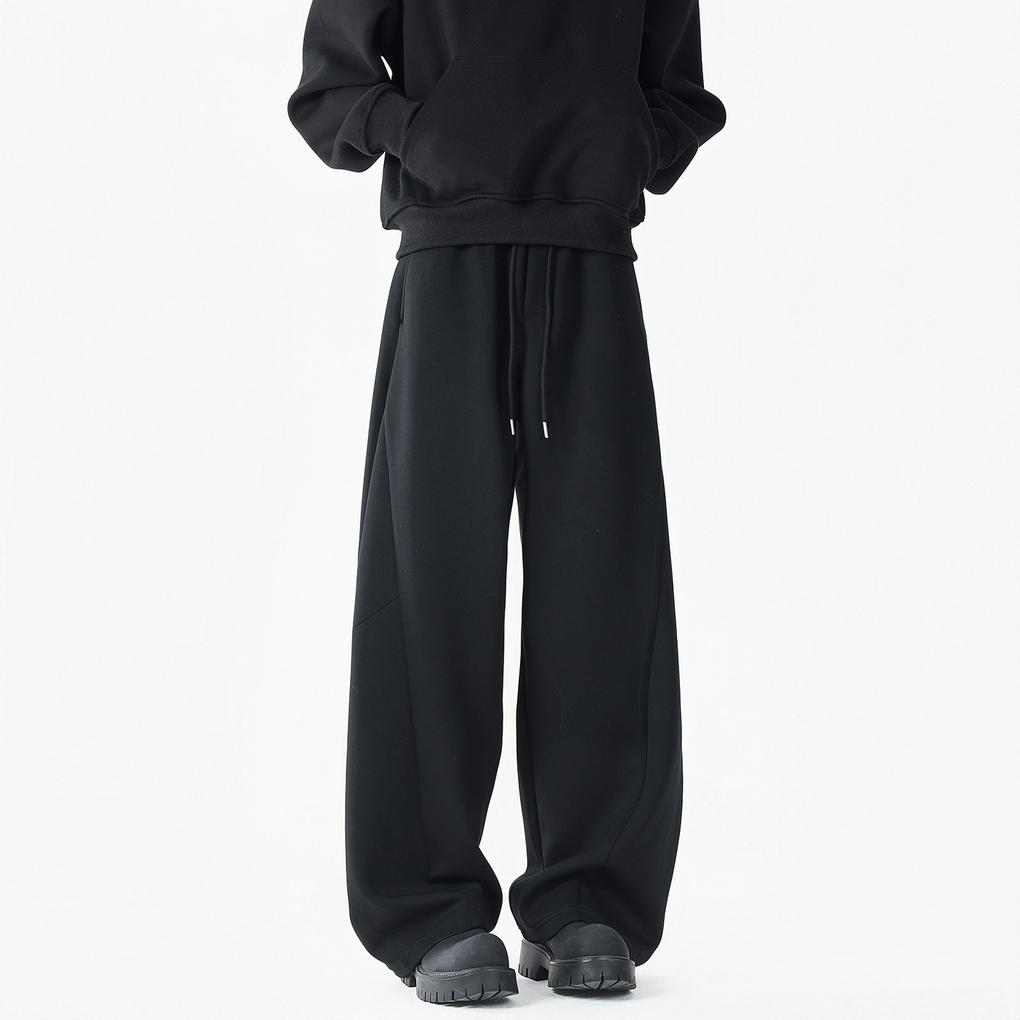 1016-K800-P45美式弯刀休闲裤cleanfit垂感阔腿空气层卫裤,男装休闲裤,星座1016