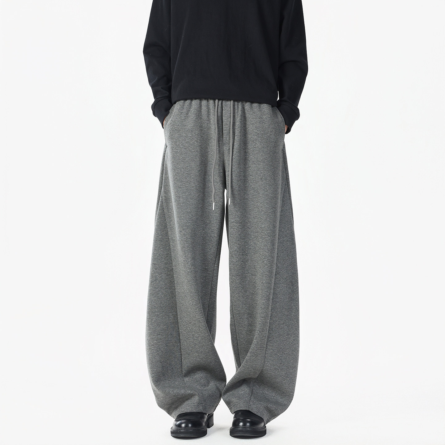 1016-K800-P45美式弯刀休闲裤cleanfit垂感阔腿空气层卫裤,男装休闲裤,星座1016