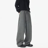 1016-K800-P45美式弯刀休闲裤cleanfit垂感阔腿空气层卫裤，男装休闲裤，星座1016