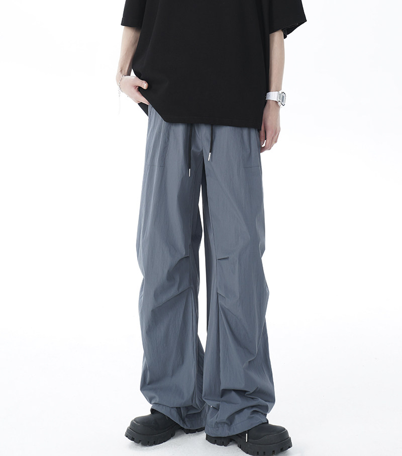 1016-K320-P48美式阔腿伞兵工装裤男夏季薄款休闲冲锋纸袋裤,男装工装外套,星座1016