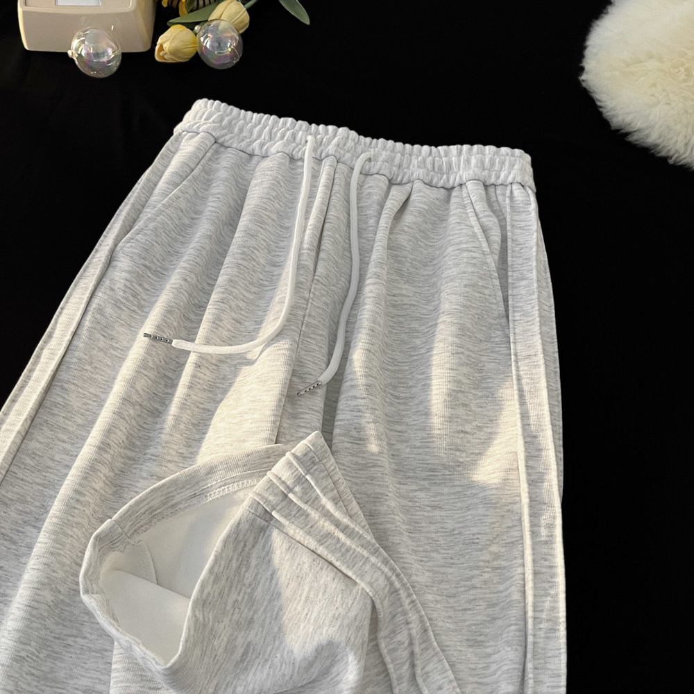 1016-K123-P48灰色弯刀卫裤cleanfit高级感拼接宽松运动裤子,男装休闲裤,星座1016