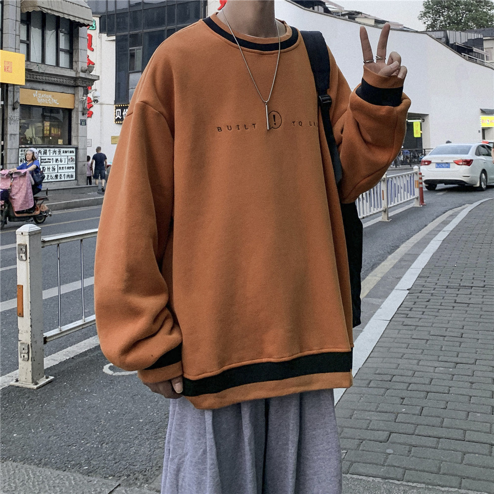1016-BT76-P65美式高街刺绣加绒加厚卫衣男潮ins潮牌上衣,男装卫衣,星座1016
