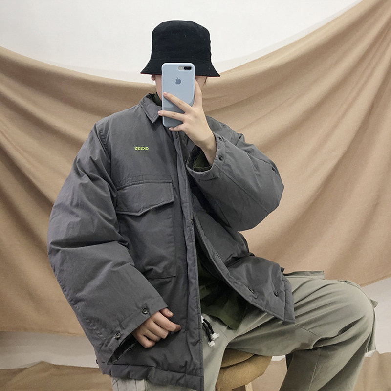 1016-M218-P88冬季保暖棉袄男生外套宽松加厚工装刺绣棉服,男装棉衣,星座1016