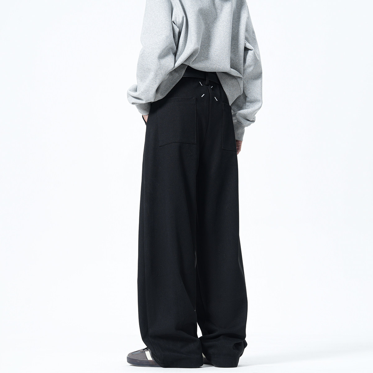 1016-K886-P55现货500+黑色垂感西裤男直筒cleanfit微喇高级西裤,男装西裤,星座1016