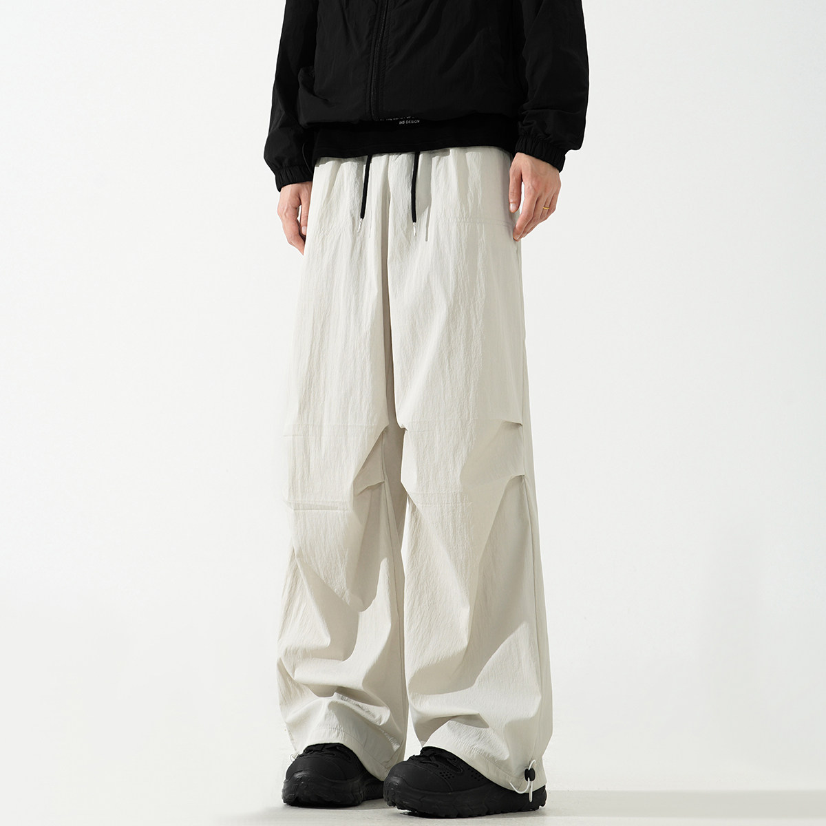 1016-K042-P48 美式褶皱冲锋裤男宽松直筒休闲速干伞兵工装裤图片