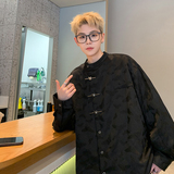 1016-C06-P55风立领盘扣衬衫中式长袖衬衣中山唐装外套褂子，男装衬衫，星座1016