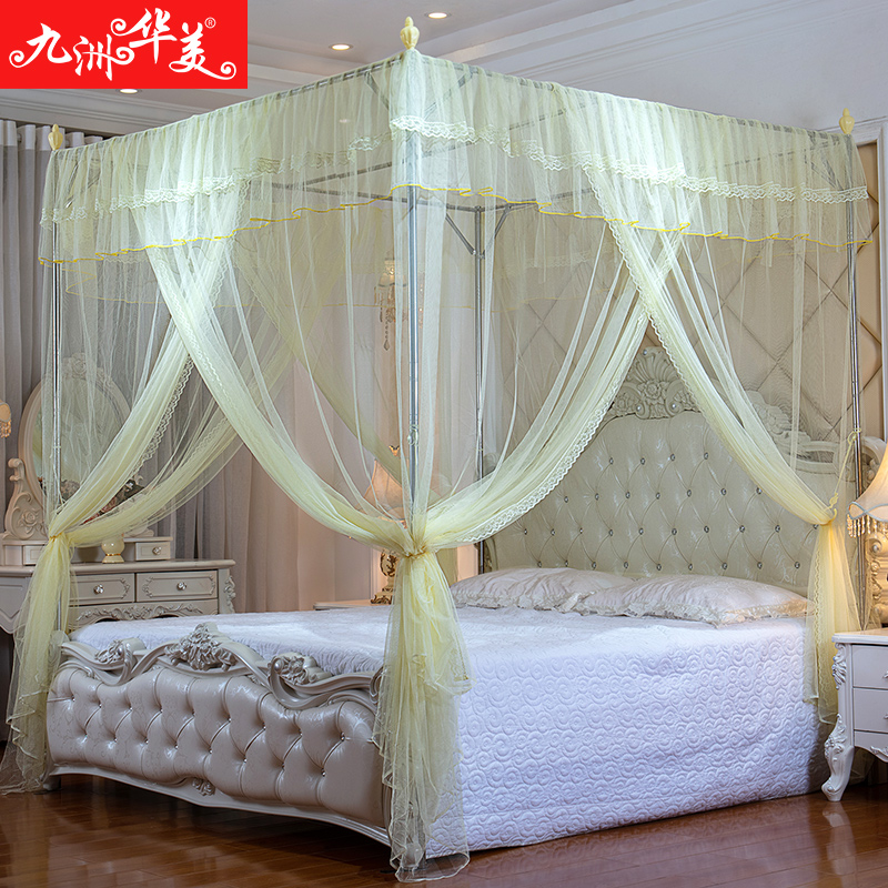 蚊帐支架杆加粗加厚不锈钢落地老式单双人床J帘公主风2022新款家
