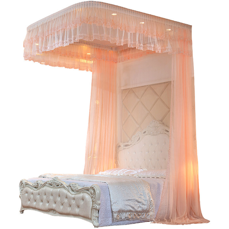 吊顶拉幕导轨蚊帐加厚密U型公主风婚庆1.8m床1.5双人2023新款家用,床上用品,蚊帐,淘宝优惠券,粉丝福利购,淘宝优惠卷