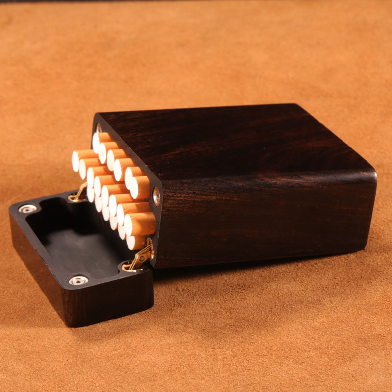 男款烟盒普通烟20支装便携实木整木掏空男士潮流创意父亲节礼品