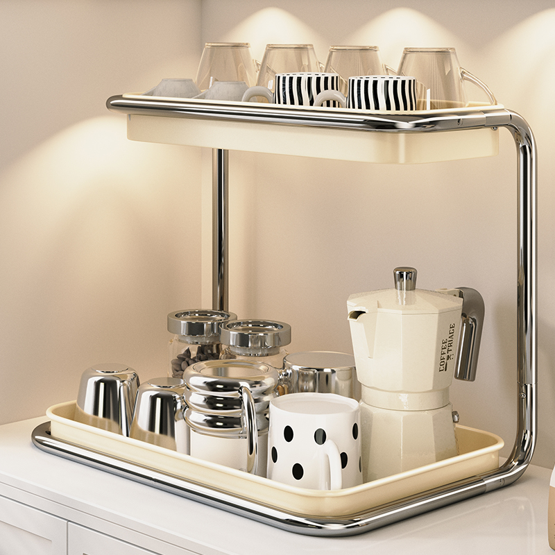 帅仕杯子置物架桌面放水杯咖啡杯马克杯展示架餐桌托 托盘杯架子