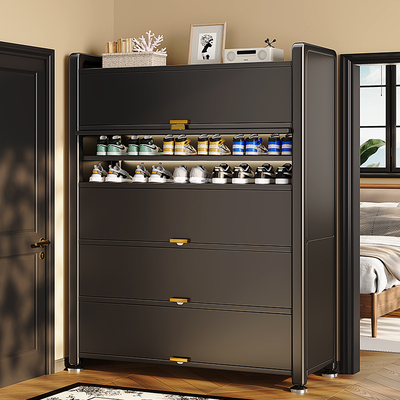 帅仕钢制鞋柜家用门口入户玄关收纳柜一体靠墙大容量储物防尘鞋架