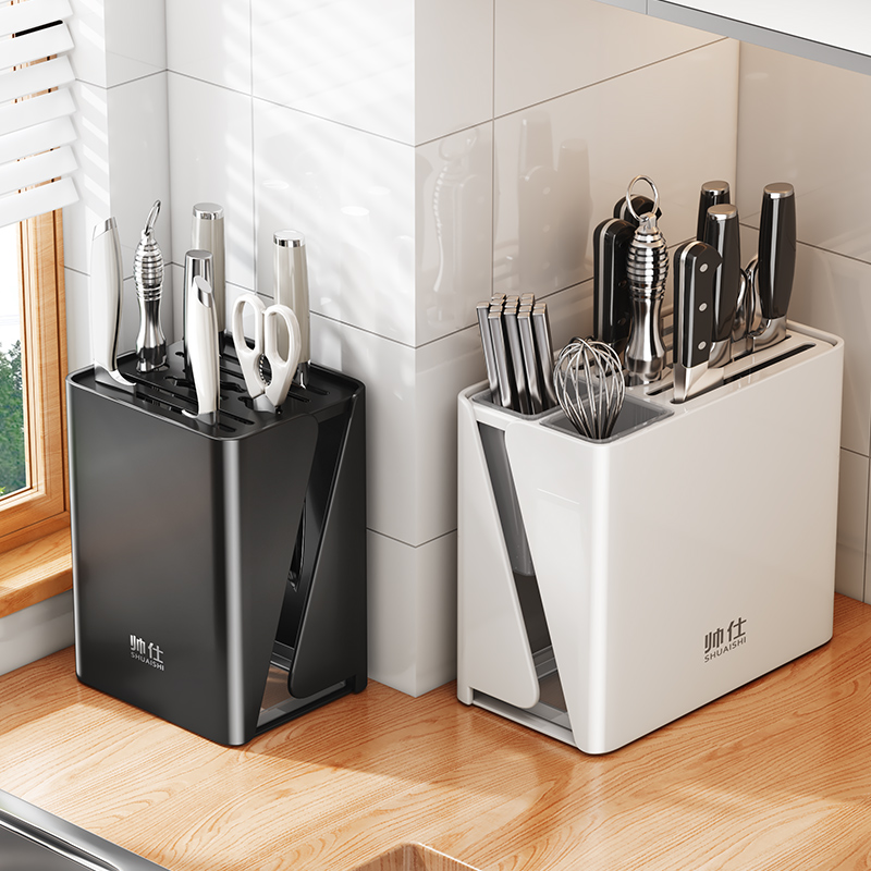 新款刀架置物架厨房台面家用放菜刀筷子收纳盒一体专用刀具架