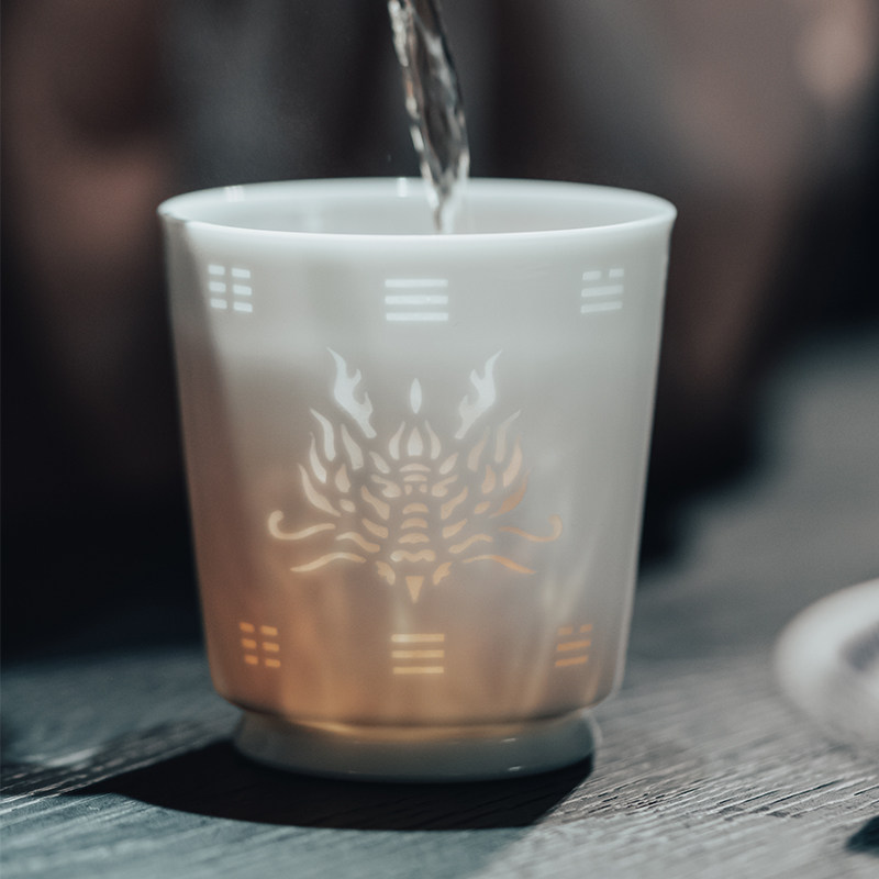 景德镇玉柏玲珑十二生肖主人杯高档个人专用陶瓷喝茶杯中式送礼物图片