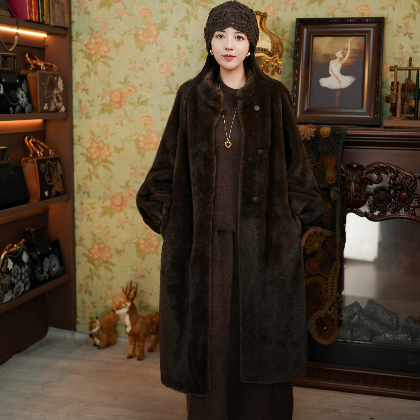 一件过冬 秋冬新品环保毛皮草外套大衣  复古气质长款,女装/女士精品,皮草,淘宝优惠券,粉丝福利购,淘宝优惠卷