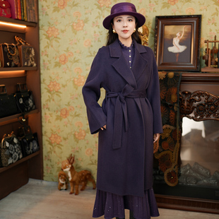 2025秋冬翻领短款大衣 100骆驼绒小个子大衣女长款毛呢外套女士