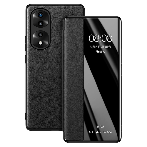 适用于荣耀80手机壳翻盖皮套 华为荣耀90pro保护套新款honor80GT超薄素皮se全包防摔5g男女70por+直屏版外壳