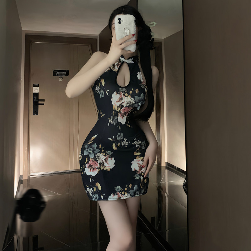 新款胖mm大码140斤旗袍性感秋冬制服纯欲情侣约会大尺度内衣睡衣