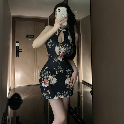 新款胖mm大码140斤旗袍性感秋冬制服纯欲情侣约会大尺度内衣睡衣