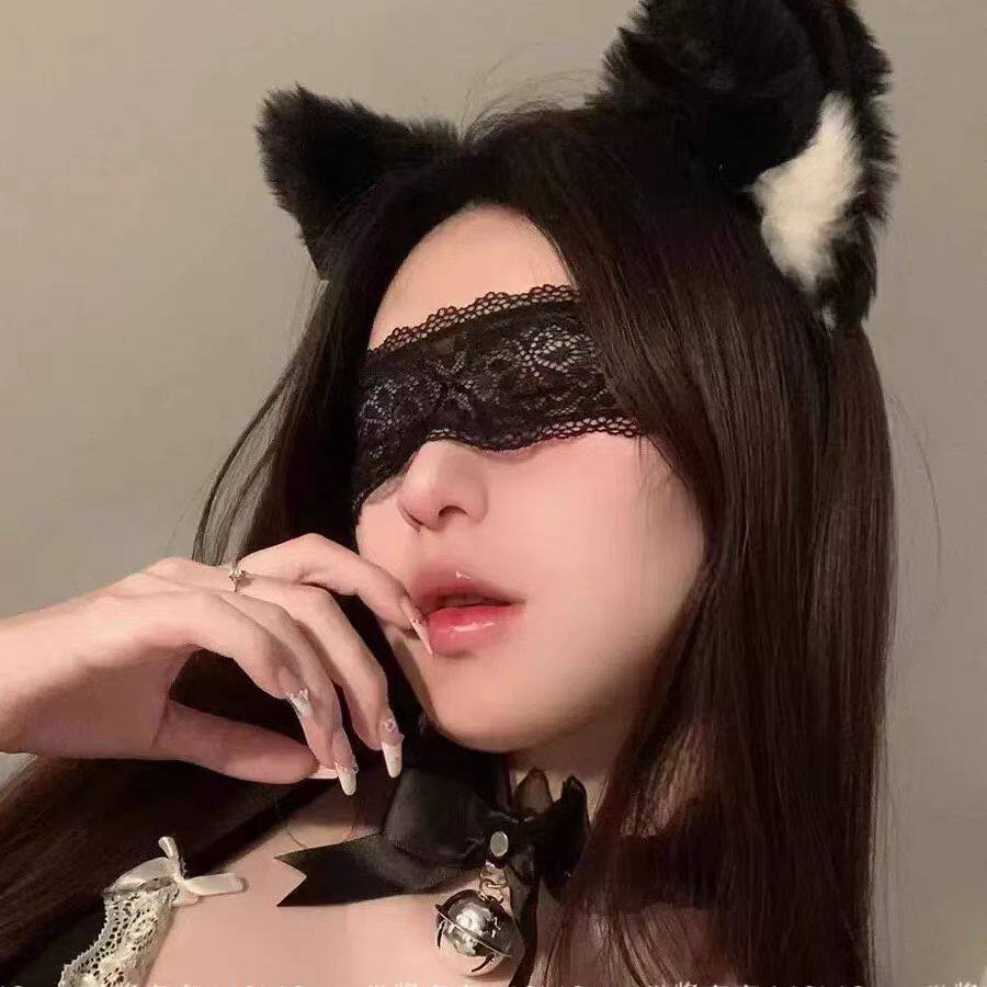蕾丝眼罩禁欲系遮眼情调丝带可爱兔女郎面具性感蒙眼发箍猫女发饰