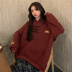 Real shooting of spring and autumn thin red life year of the ox bodyguard women's Korean loose Chinese style hooded New Year's clothes