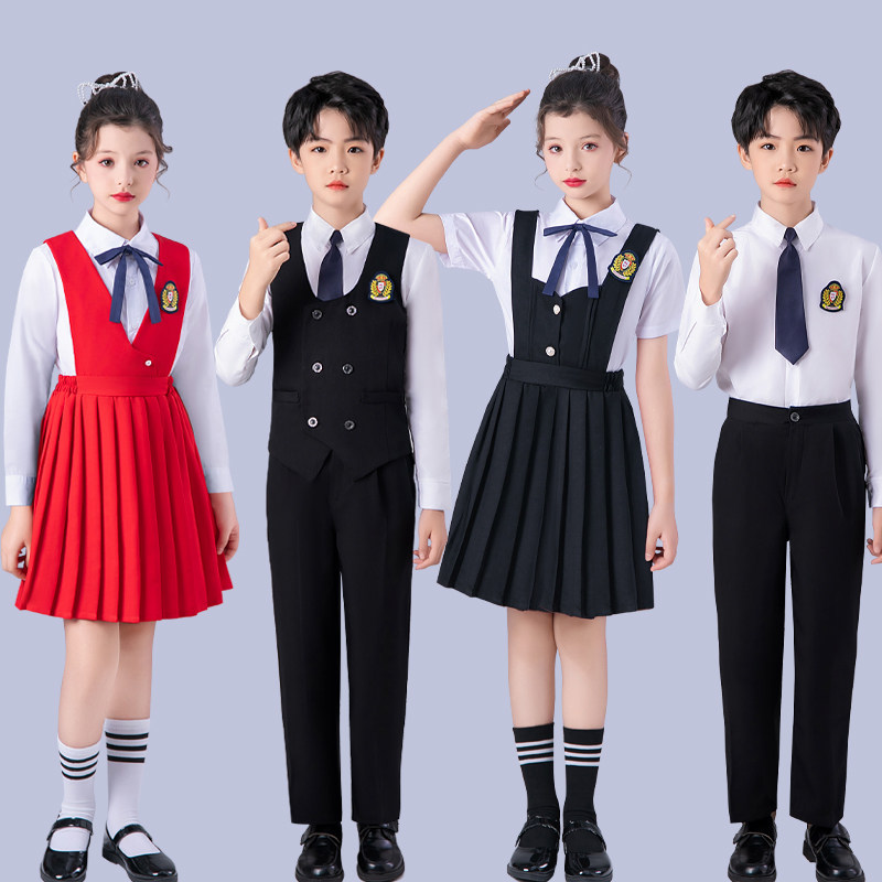 元旦儿童演出服冬季表演服中小学生大合唱服装学生制服学院风