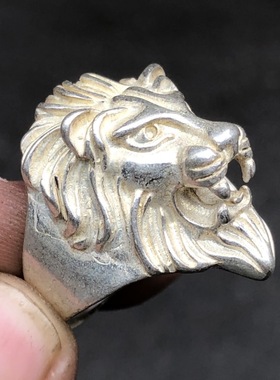 古玩杂项收藏仿古大清乾隆年制狮子头戒指扳指特价包邮