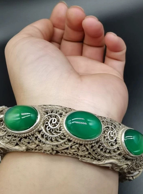 老货藏银男士霸气手镯,非常难得,高端大气上档次!器型厚