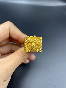 磨砂生肖龙戒指男沙金时尚霸气仿黄金开口可调男士指环节久不掉色