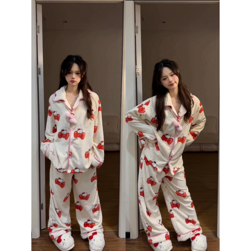 Hellokitty珊瑚绒睡衣冬季女款新