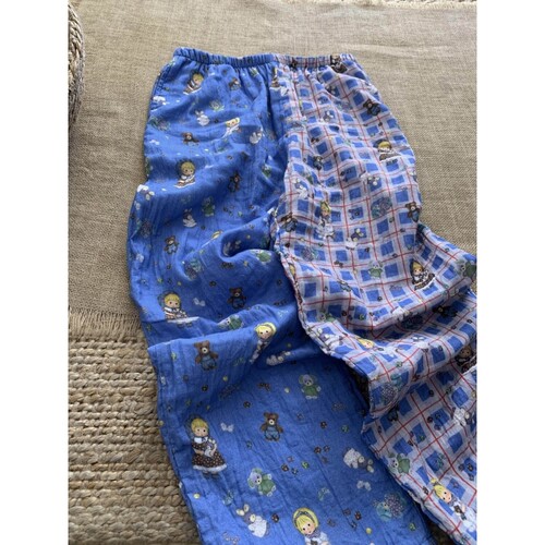 沐染家小众设计拼接睡裤女春秋