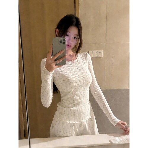 软糯亲肤舒适甜美碎花纯棉睡衣女春秋款简约休闲可外穿家居服套装