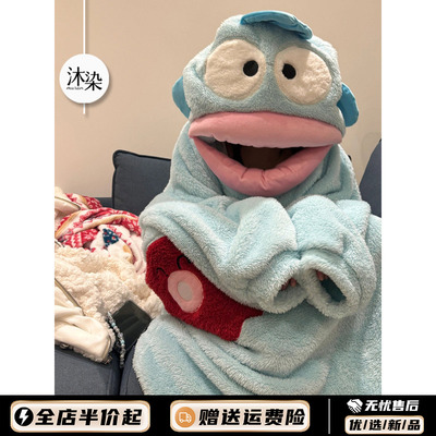 沙雕搞怪小丑鱼珊瑚绒连体睡衣女