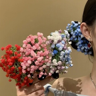 同款满天星发夹仿真花头饰簪花发饰晚宴礼服头花甜美森系花朵发卡