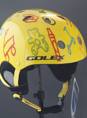 外贸工厂直销 GOLEX-S2 黄色儿童专业滑雪头盔软耳可拆可调节