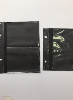 A6卡册2孔孔距8cm黑色活页内页5寸1格3寸2格小卡册放照片收纳册