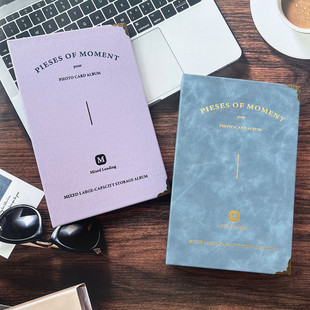 油画棒10*10作品皮革收纳册方形卡片手绘水彩画册保存册简约风格