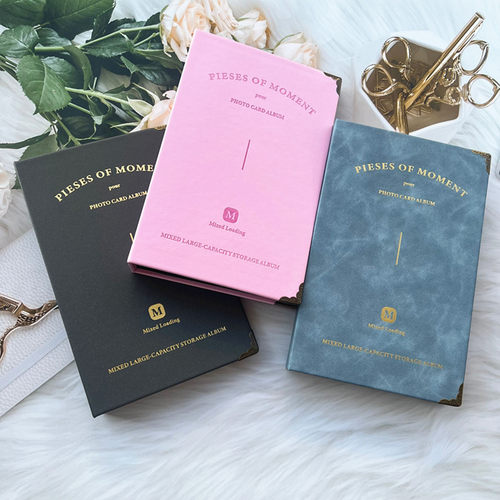 收纳册镭射卡册pu皮革3孔孔距7cm