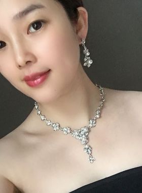 流行套装耳环配饰礼服合金项链