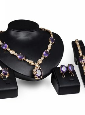 宝石新娘朋克风晚礼服首饰套装