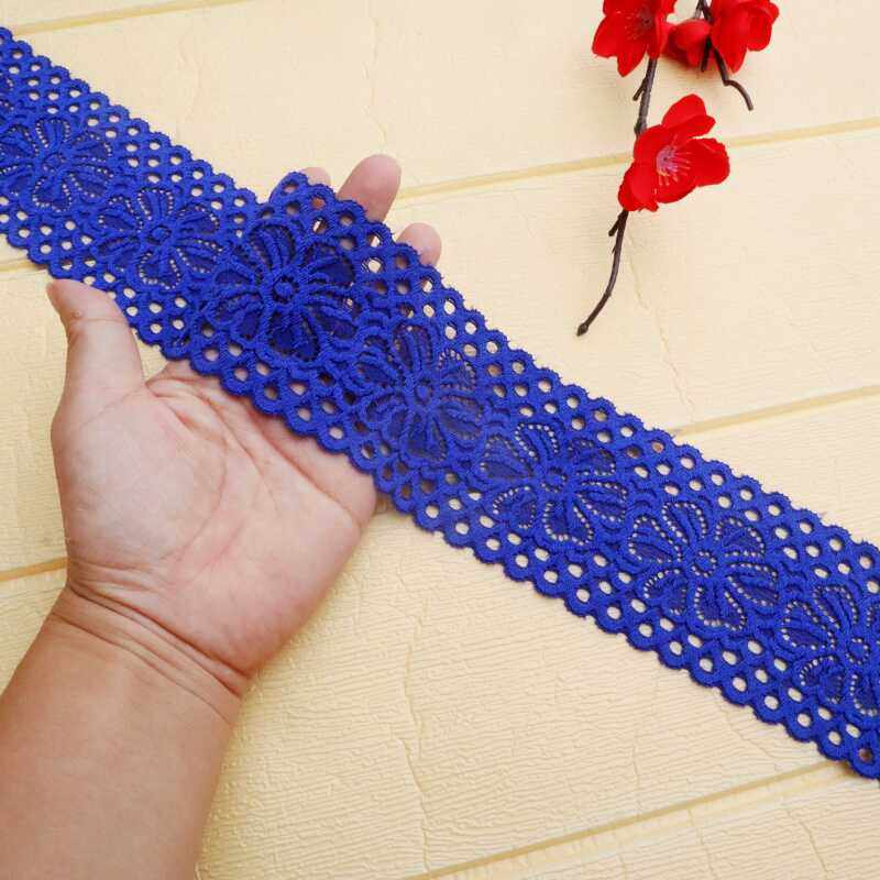 7厘米宝蓝色弹力镂空蕾丝花边加宽服装加宽裙子领口下摆裹胸辅料,居家布艺,花边,淘宝优惠券,粉丝福利购,淘宝优惠卷
