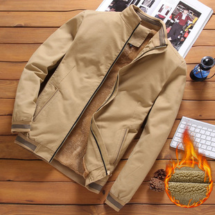 男士夹克薄款韩版工装纯棉外套防风休闲中青年加壳立领户外爸爸装